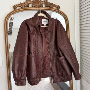 TOPSHOP Brown Leather Jacket WORN ONCE